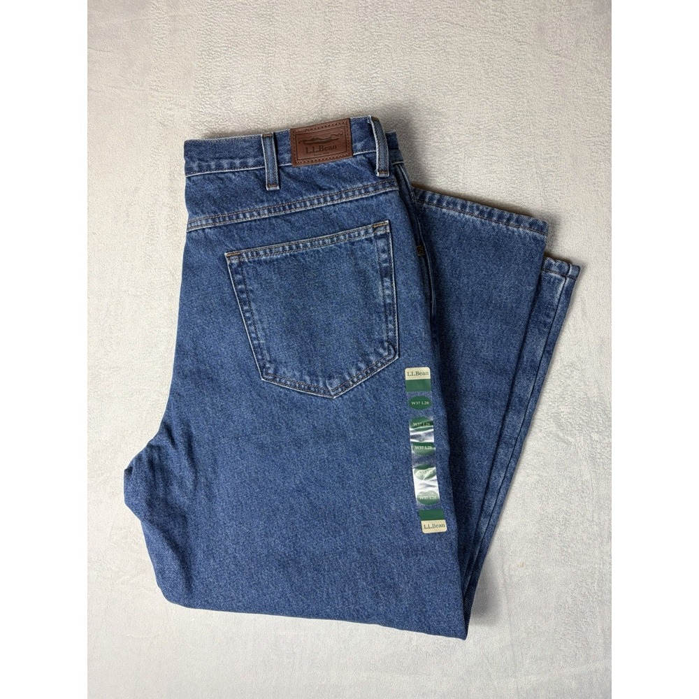LL Bean Mens Double L Jeans Stonewashed 37x28 Flannel Lined Denim NWT